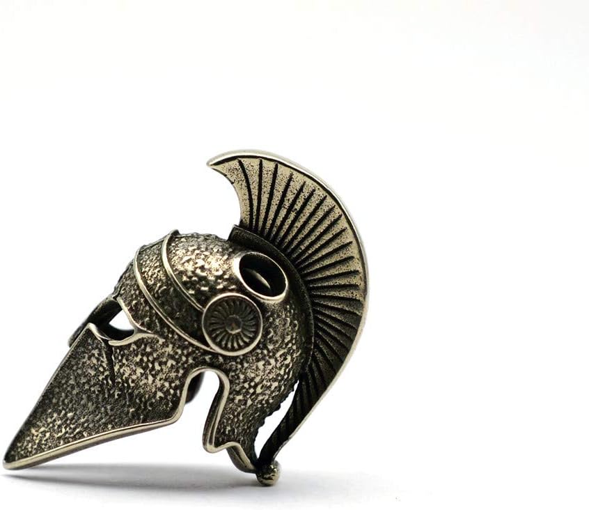 qcpjzx White copper Spartan Skeleton EDC pendant helmet knife pendant car key fob outdoor umbrella rope accessories