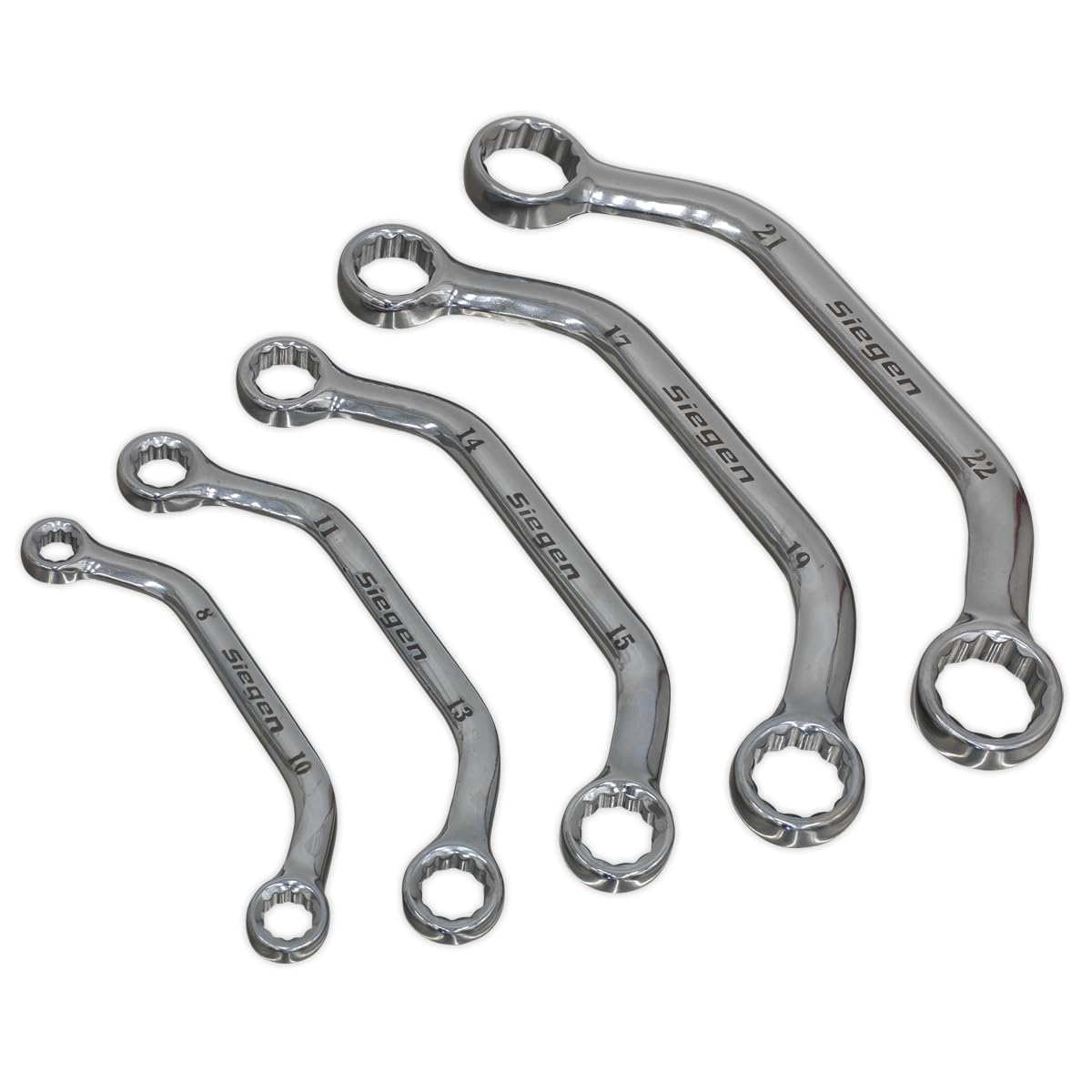 Siegen by Sealey Obstruction Spanner Set 5pc – S0716, Silver