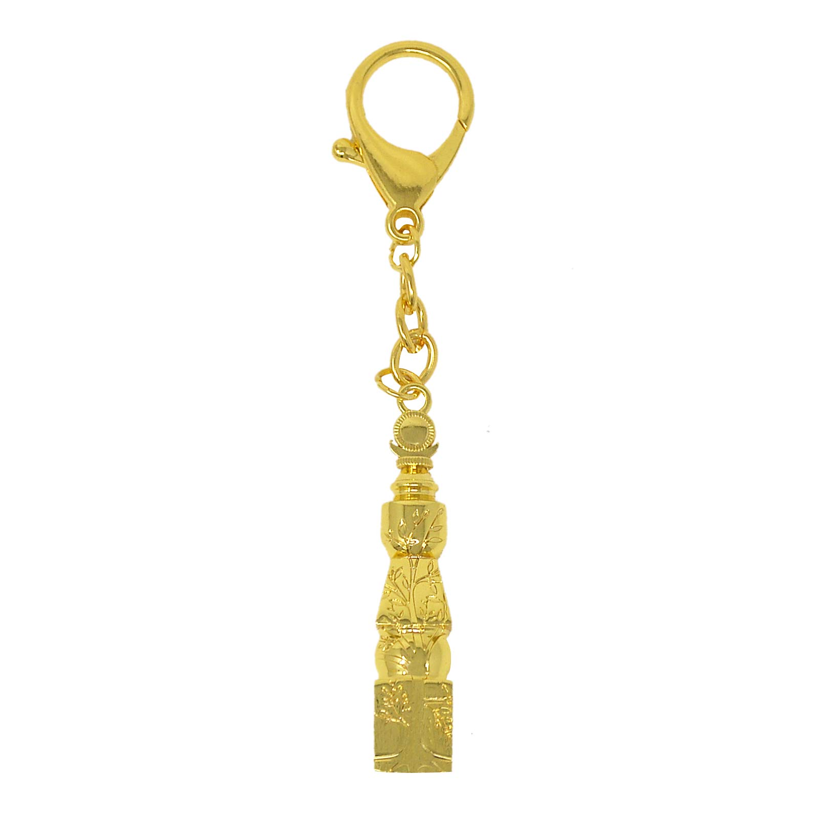 Juanxian Feng Shui W4431 5 Element Pagoda with Tree of Life Keychain Golden Pendant