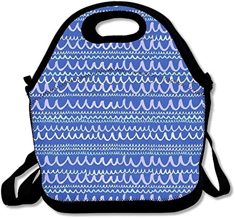 Blue Stripes Funny Lunch Bag Insulated Lunch Tote Bags Bento Cooler Bag