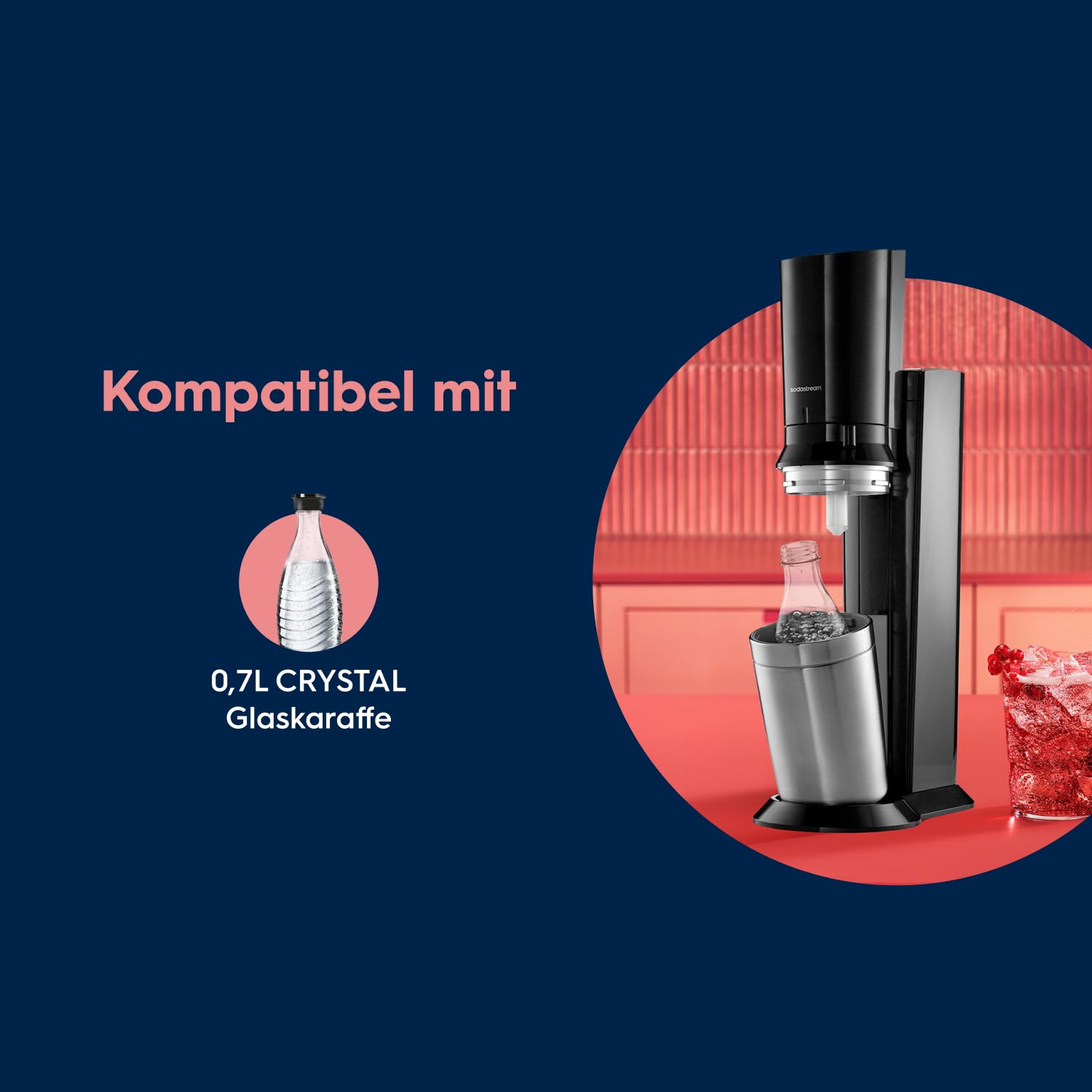 SodaStream Crystal 3.0 Wassersprudler mit 2x Quick-Connect CO2-Zylinder und 2x Glaskaraffen 2