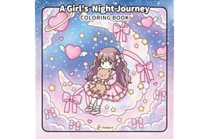 A Girl's Night Journey Coloring Book: Cute, Cozy & Dreamy Coloring Pages with 5 Unique Characters
