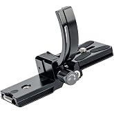 Fotopro Camera Vertical Bracket Rotatable Collar Mount Plate for Camera Tripod Mount Ring Lens Holder, Fits Arca-Type Plates Supports 64.8mm Lens for Horizontal &amp; Vertical Shooting X-Rotator 75 Grey