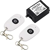 Smart RF Relay Switch eMylo Wireless Remote Control Switch DC 12V One Channel Momentary Module 433Mhz Relay Receiver with Two Transmitters