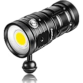 Sursnong Starshine SE 7500 Lumens Dive Light - Professional Underwater Video Light with 92 CRI, 5200K White Light, USB-C Rechargeable, for Diving/Underwater Photography (IP68 Waterproof, 100m Depth)