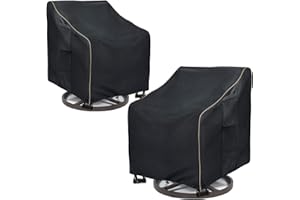 LSongSKY Outdoor Swivel Lounge Chair Cover 2 Pack,Waterproof Heavy Duty Patio Rocking Chair Covers for Outdoor Furniture,(30 W x 34 D x 38.5 H inches),Black