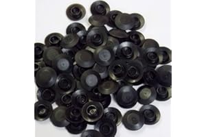 FidgetKute 100 Flush Mount Black Plastic Body and Sheet Metal Hole Plug 3/8" Hole 3/4" Head