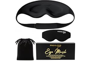 Proglobe Luxe Blackout Sleep Mask, 100% Blackout Eye Mask, 3D Contoured Zero Pressure Design, Soft Breathable Modal Fabric, A