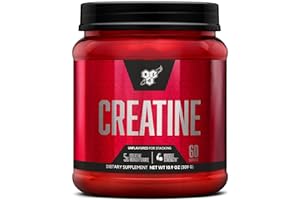 BSN Micronized Creatine Monohydrate Powder, Unflavored Creatine Powder, Micronized, Supports Muscle Building, Supports Muscle Strength, Gym Supplement, 5g per Serving, 5000mg per Servings, 60 Servings