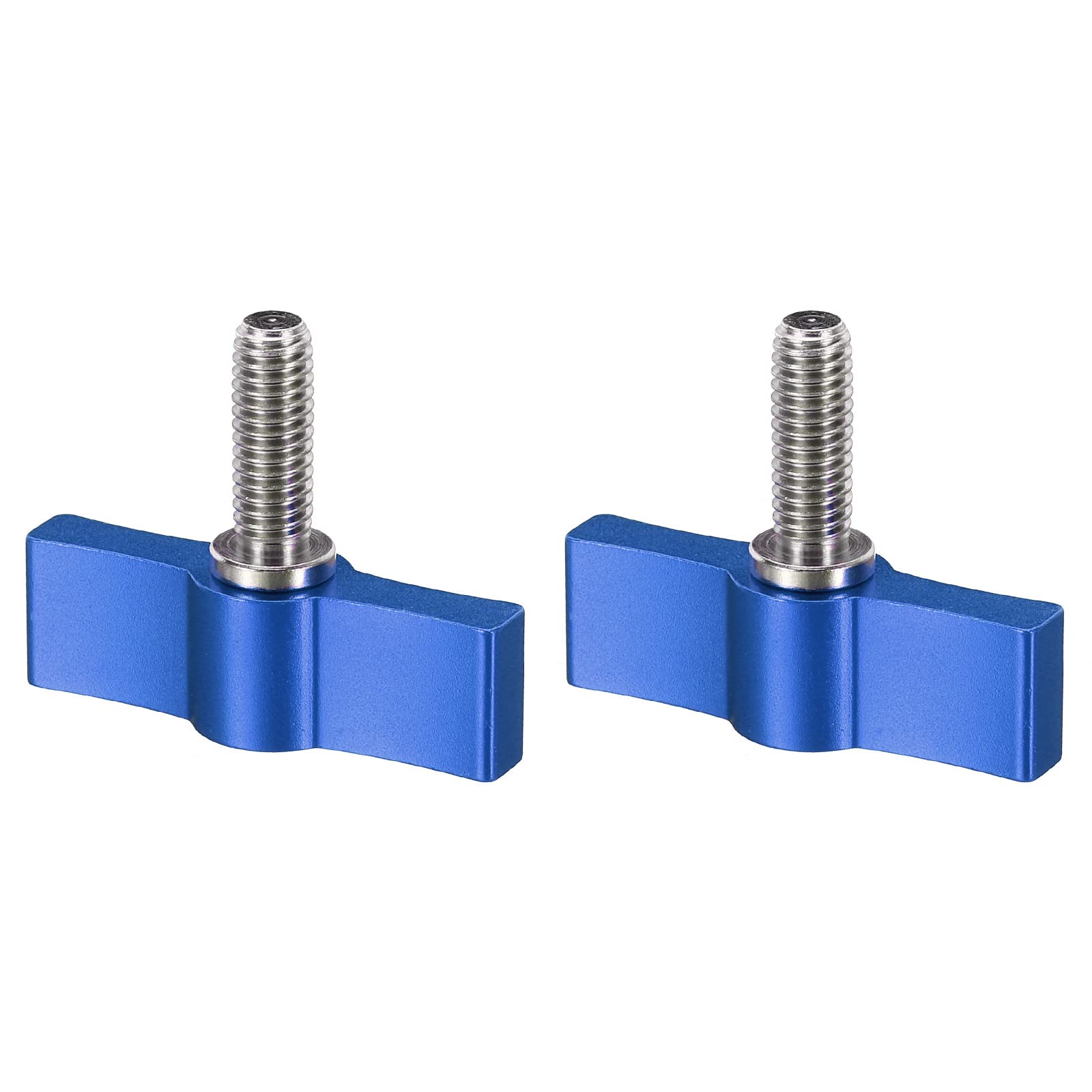 PATIKIL Threading Rotating Knob, 2Pcs T Type M6 17mm Adjustable Camera Thumb Screw, for Camera Mounting System, Blue, Aluminum Alloy