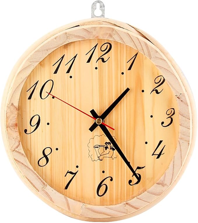 ELEOPTION Wooden Sauna Clock Sauna Timer Clock Sauna Room