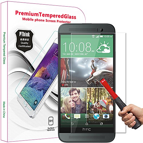 PThink 2.5D Round Edge 0.3mm Ultra-thin Tempered Glass Screen Protector for HTC One E8 with 9H Hardness/Anti-scratch/Fingerprint resistant (HTC One E8)
