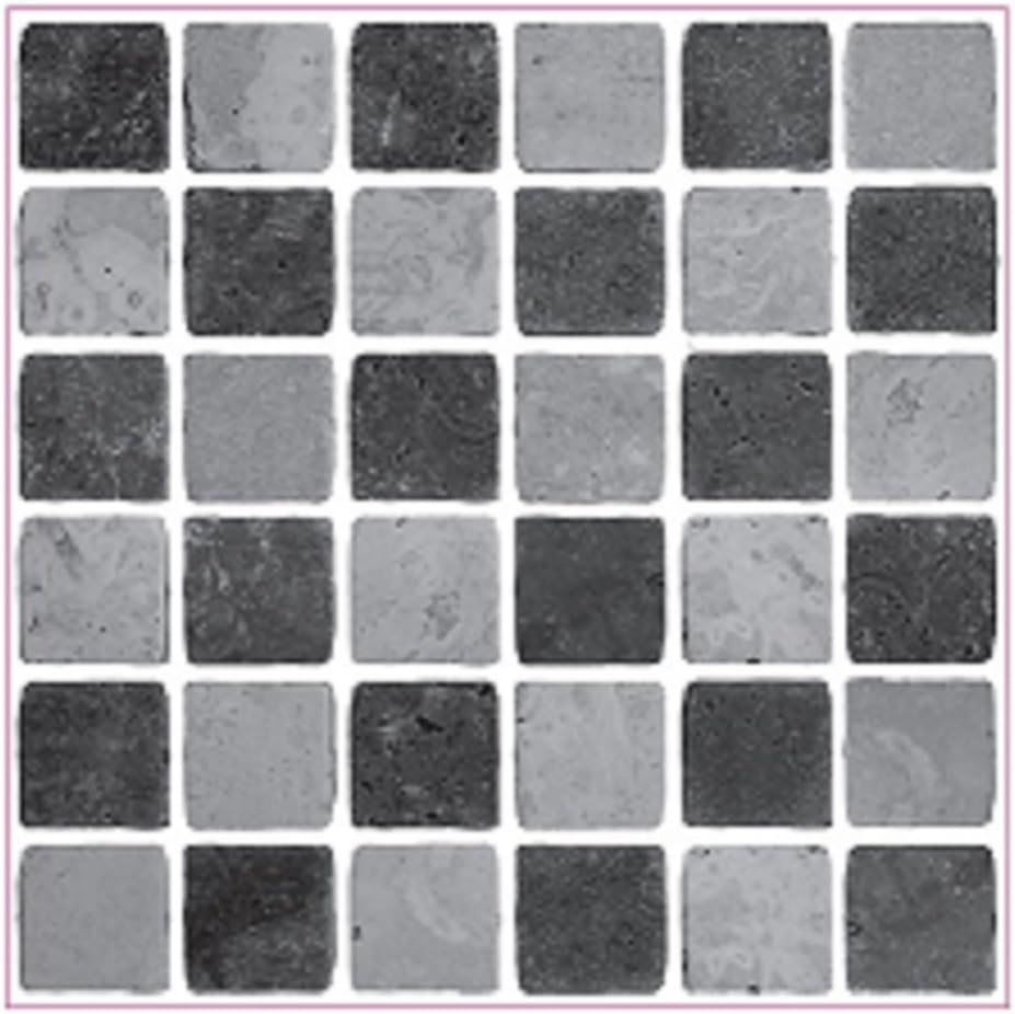 Pack of 10 Black Stone Travertine Effect Mosaic Tile transfers Stickers Kitchen Bathroom Stick on Tile Peel and Stick on Wall Tile