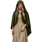 Treature Medieval Hooded Cloak for Women - Renaissance Costume Cape, Halloween Cosplay Wizard Witch Hooded Cloak
