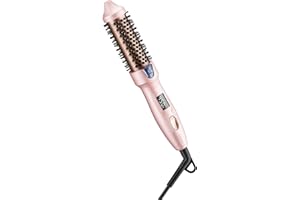 Lafesro Thermal Brush, MINI & TINY 1 Inch Ionic Curling Brush for Blowout Look, Tourmaline Ceramic Ionic Curling Iron Brush for Short to Medium Hair, Adjustable Temperature, Dual Voltage, COMPACT-SIZE
