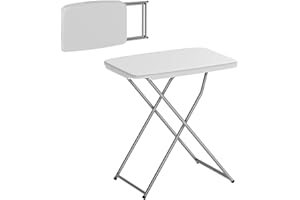 Outsunny 30" x 20" Plastic Folding Camping Table, Picnic Table with 5 Adjustable Heights, Portable for BBQ, Patio, Indoor Out