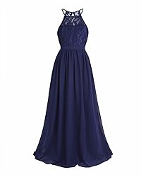 iEFiEL Girls Halter Lace Chiffon Flower Wedding