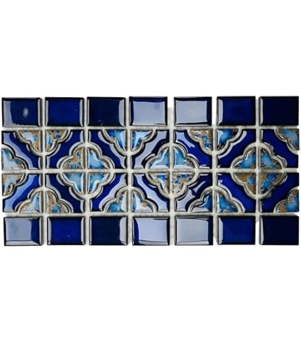 ティナアクア　3つ Fujiwa Porcelain Swimming Pool Waterline Tile - TITAN 331