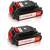 ANTOOLOCKER 20v Battery for Black+ Decker: 4.0 ah Replacement 20 Volt Max Batteries Compatible with LBXR20 LBXR2020 LBX20 LBXR2520 LB2XR20 - Extended Runtime for Cordless Power Tools Drill 2 Pack