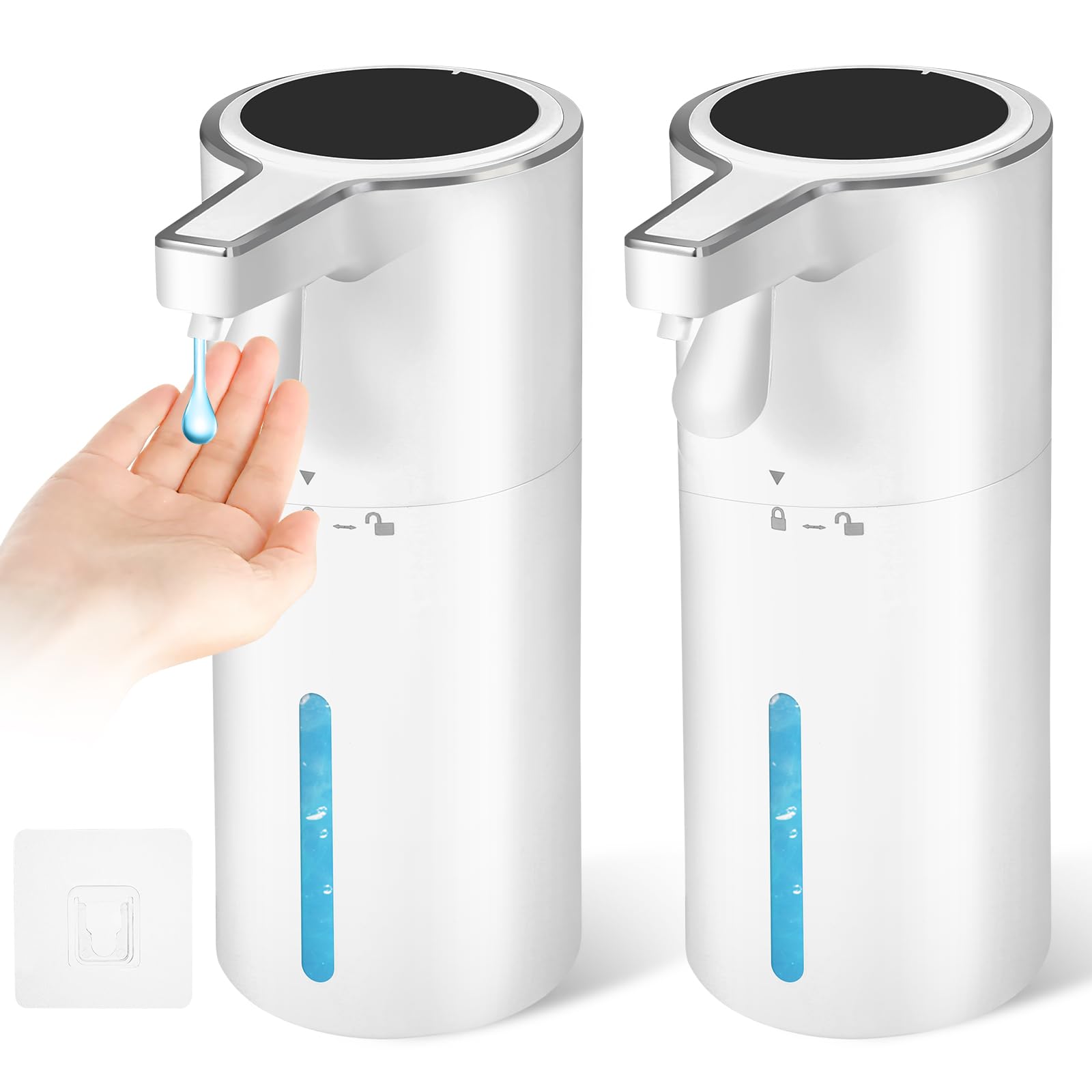 Photo 1 of **SELLNG FOR PARTS**VZZNN 2-Pack Liquid Soap Dispenser, 13.5 oz Waterproof Hand Soap Dispenser - with Clear Window & Wall Mount for Kitchen Bathroom Sink, Commercial Use