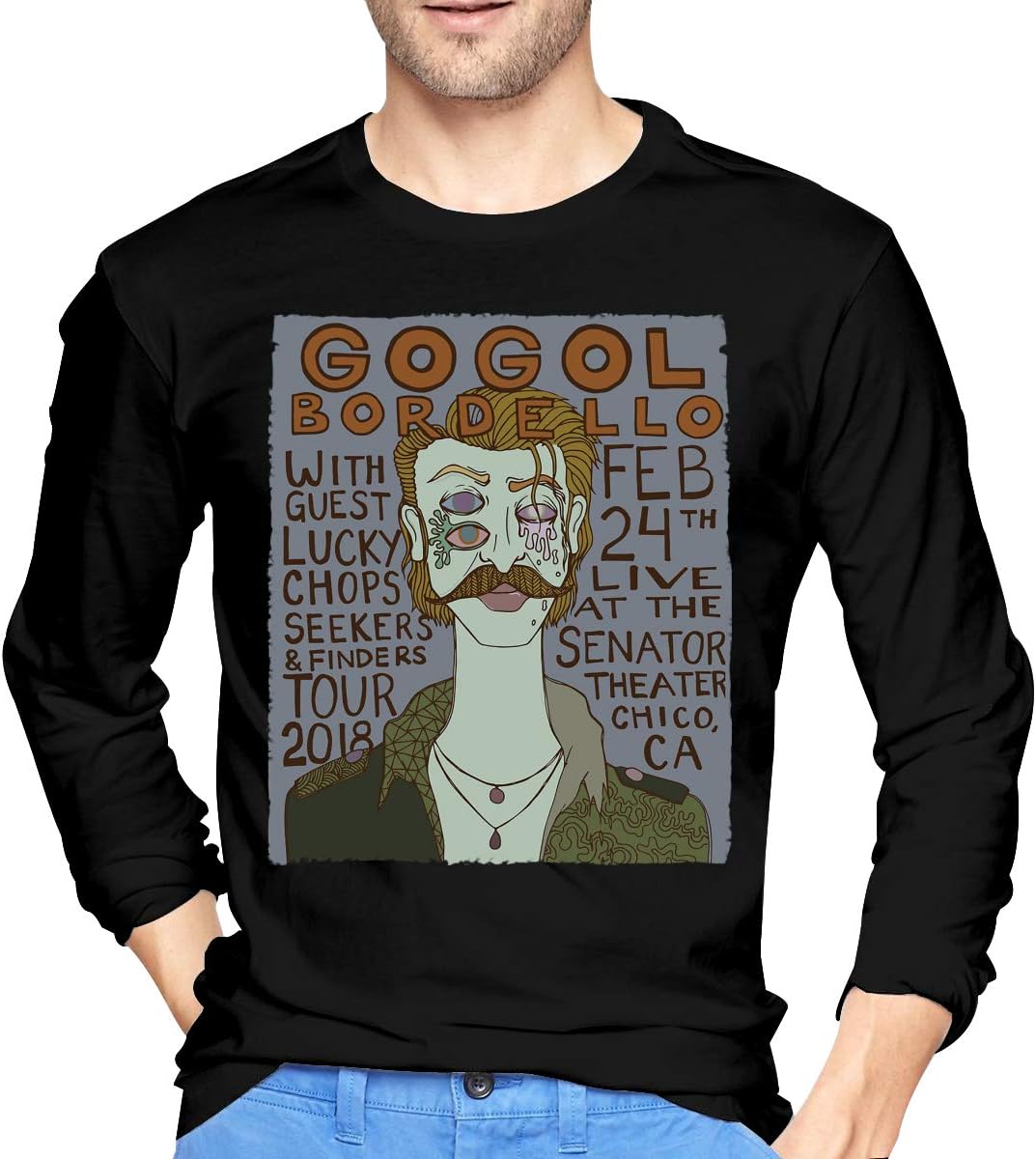 Mens Classic Gogol Bordello Long Sleeve Tshirt Black