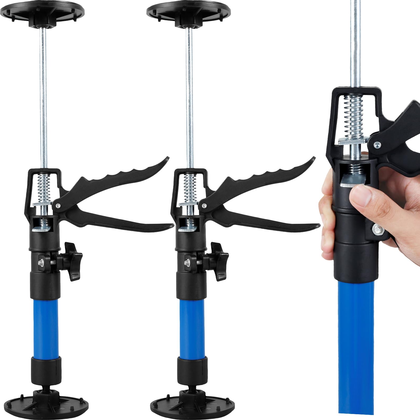 2 Pcs Telescopic Quick Support Rod Adjustable 30-59cm 3rd Hand Support System Heavy Duty 40kg Capacity Support Poles Non-Slip Door Frame Strut Small Acro Prop for Cabinet Drywall Woodworking