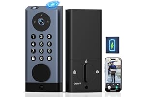 Pothunder Smart Lock with Camera, Keyless Entry Door Lock Deadbolt with WiFi Video Doorbell, Fingerprint Electronic Keypad Code Door Lock for Front Door with App Remote Control, PIR Motion Detection