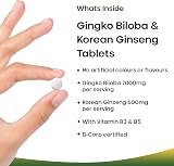 New Leaf Ginkgo Biloba and Korean Ginseng Tablets 120 Vegan Tabs 7000mg view 2