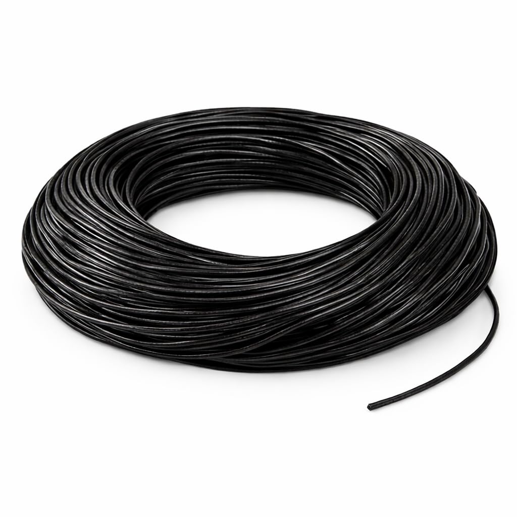 Perlin C33 x2 Leather Cord 10 Metres Black 3 mm Leather Cord Leather Strap Cowhide Genuine Leather Thread Round Craft Cord Jewellery Thread Suede String Threads