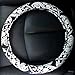 Jonscart 38cm/15inch Automotive Ethnic Cloth Wrap Cute Elephant Universal Car Steering Wheel Cover (Black&White)