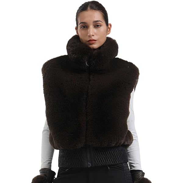 Women's Faux Fur Ski Jacket Winter Snowboard Coat With Knit