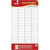 Dimatic Adhesive Labels | Adhesive Barcode Labels 48x12mm (1.88x0.47 in) | 2,200 Matte White Stickers | Strong Permanent Adhesives | Laser & Inkjet Printer Compatible