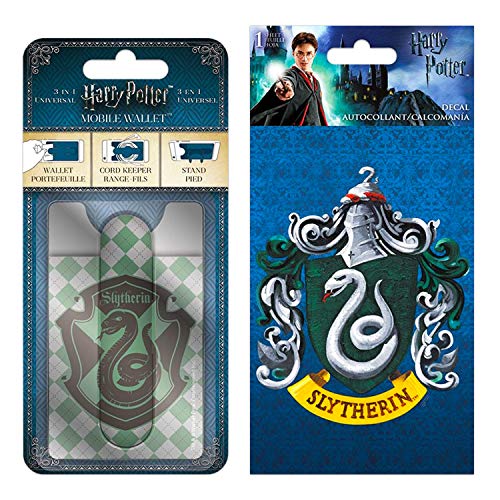 Harry Potter Wallet for Phone Set - Deluxe Harry Potter Slytherin Stick on Wallet for Cell Phone with Card Holder, Stand and Bonus Slytherin Decal (Harry Potter Accessories) - Thumbnail 3