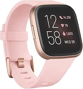 Fitbit Versa 2 Health & Fitness Smartwatch with Heart Rate, Music, Alexa Built-in, Sleep & Swim Tracking, Petal/Copper Rose, One Size (S & L Bands ...