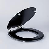 Beldray LA032355BLKFEU7 Wooden Oval Toilet Seat with Lid Black Stainless Steel view 4
