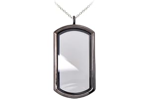 Paialco Magnetic Rectangle Glass Window Floating Locket Pendant Necklace