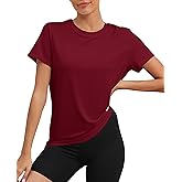KevaMolly Workout Tops for Women UPF50+ Breathable Loose Fit Yoga T Shirts Short Sleeve Running Gym Athletic Tee Top