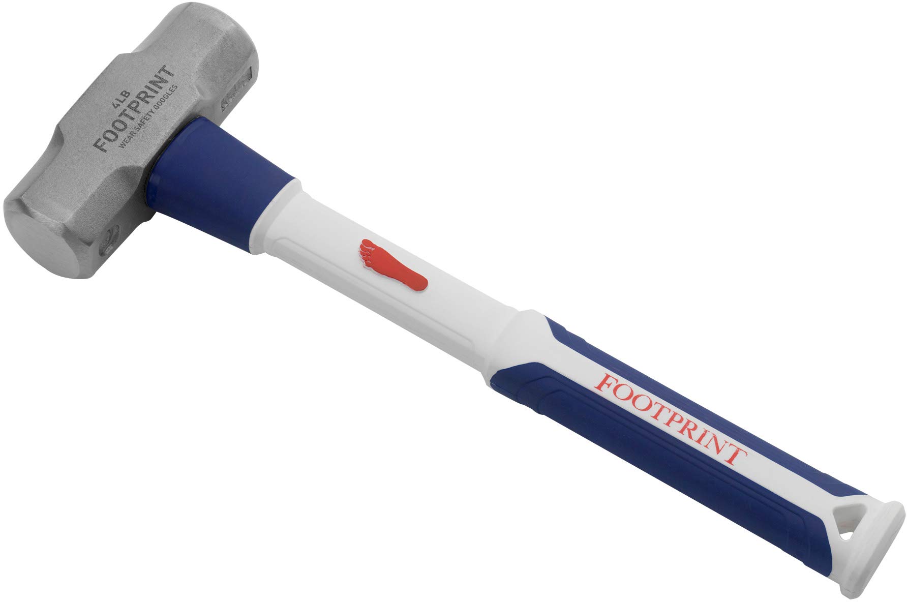 Footprint 4lb (1.8 kg) Mini Sledge Hammer – 35 cm Handle, Forged Steel Head, Fiberglass Core Handle, Rubberised Grip
