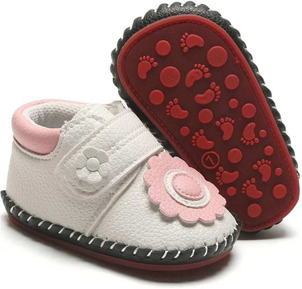  | Meckior Infant Baby Girls Boys Handmade Princess Flats Toddler First Walkers Soft PU Leather Non-Slip Crib Wedding Dress Shoes | Sandals