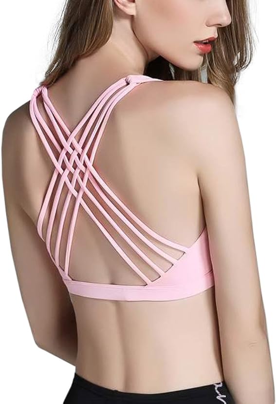 Amazon スポーツブラ フィット オシャレ ブラトップ ヨガウェア スポーツインナー ランニング フィットネス レディース ブラジャー クロスバック フィットネス トレーニング スポーツブラ 通販