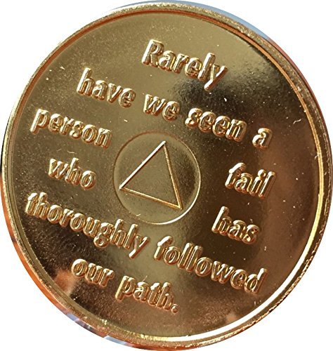 2 Year Founders AA Medallion Red Gold Plated Chip