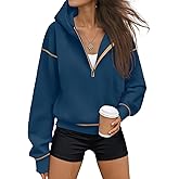 Trendy Queen Half Zip Pullover Cropped Hoodies for Women Y2k Cute Sweatshirts Jackets Spring Fashion 2026 Outfits Clothing
