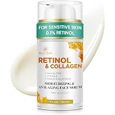 Bealions Retinol Serum for Face Anti-Aging | Retinol Serum for Skin Smoothing with Collagen &amp; Hyaluronic Acid - Night Moisturizer for Sensitive Skin Care