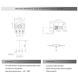 ELCOKITEX 8Pcs B100K Linear Taper Rotary