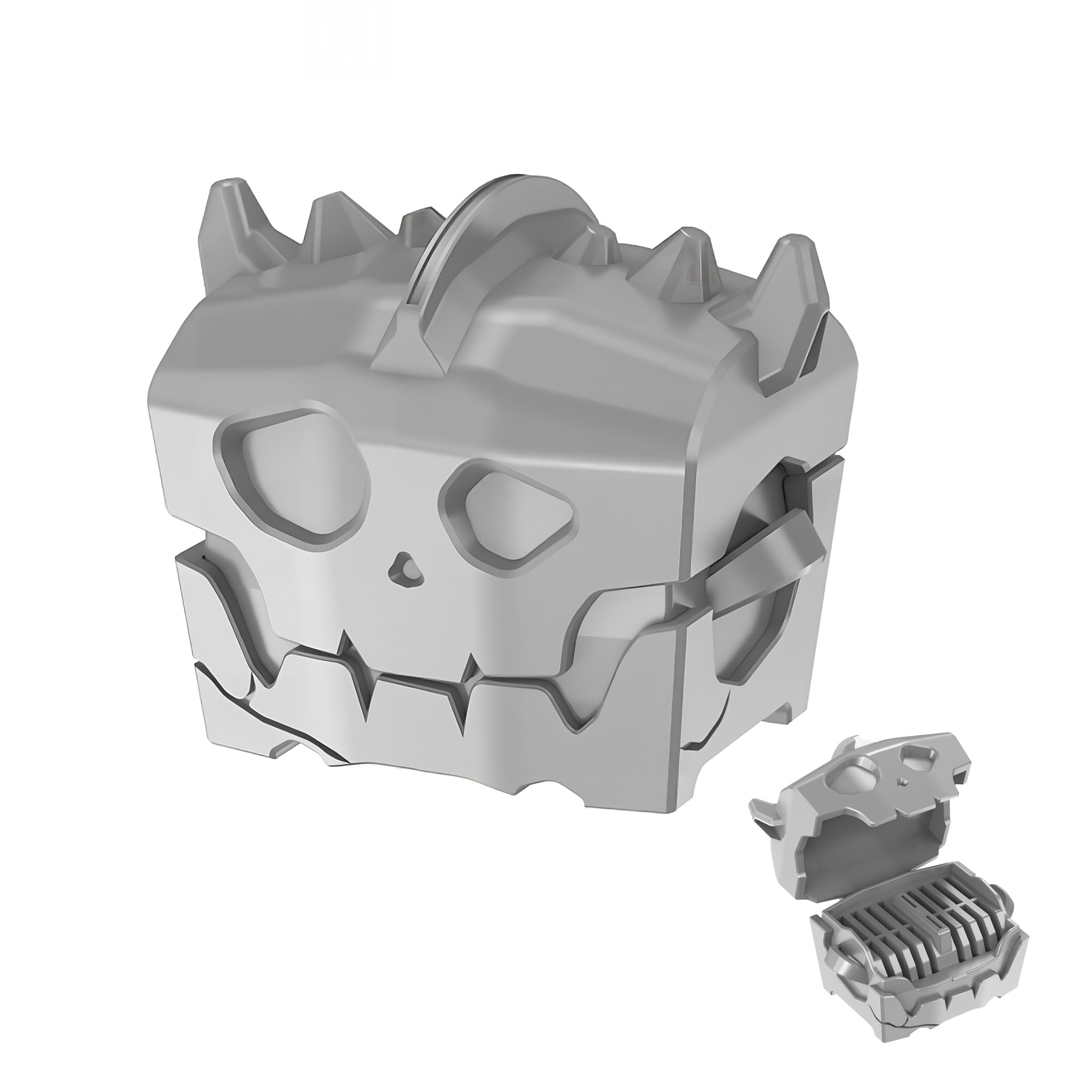 WEIMINLI Skull Treasure Chest Game Card Holder for Nintendo Switch - 16 Slots Video Game Card Storage Organizer Cube Compatible with Nintendo Switch, OLED & Lite, Portable Switch Game Case (Grey)