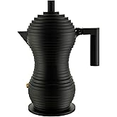 Alessi MDL02/3 BB Pulcina Stovetop Espresso Maker Black, 1-Cup