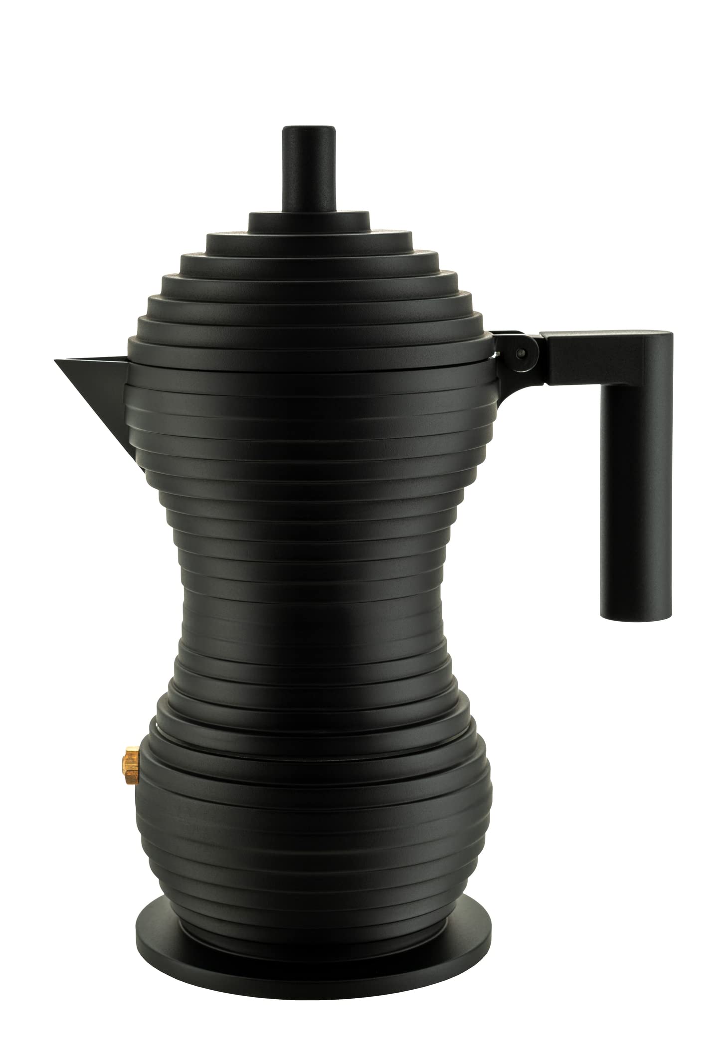 Alessi Pulcina MDL02/1 BB - Design Espresso Coffee Maker, in Cast Aluminum with Handle and Knob in PA, 1 Cup, Black