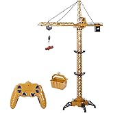 Fistone 50.4" 6-Channel RC Tower Crane - 2.4GHz Remote Control 680° Rotation Remote Control Construction Toy with Tower Light