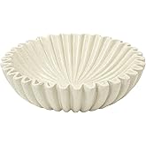 AOKFOX Large Decorative Bowls for Home Decor - Handmade Key/Purse Bowl for Entryway Table - Fruit Bowl for Kitchen - 10" Beig