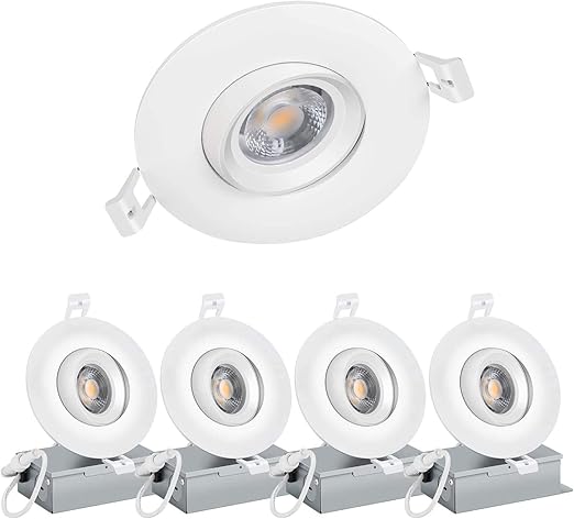 4 Pack 4 Inch Led Gimbal Eyeball Downlight Directional Adjustable 12w 100w Dimmable Led Retrofit Recessed Lighting Fixture With Junction Box 1100lm 3000k 4000k 5000k Color Selectable 120v Etl Es Amazon Com